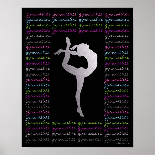 Konstgjord gymnastikfärgtypografi poster (Framsidan)