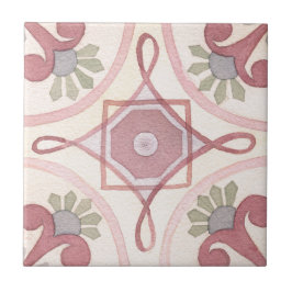 Konstgjord handmålad blommigt Vattenfärg Feminin Kakelplatta