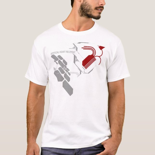 konstgjord hjärtatransplantatvit t shirt (Framsida)