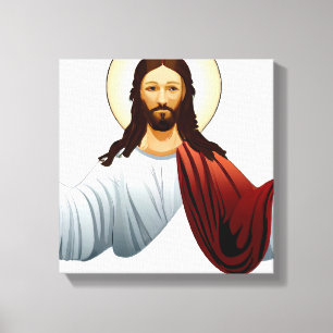 Konstgjord intelligens Konst av Jesus med armarna Canvastryck
