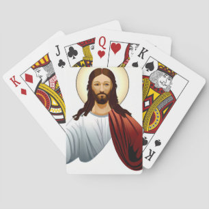 Konstgjord intelligens Konst av Jesus med armarna Casinokort
