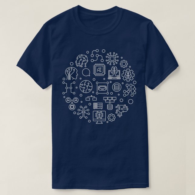Konstgjord intelligensteknik AI T Shirt (Design framsida)