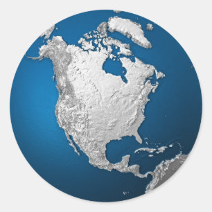 Konstgjord jord - Nordamerika. 3d-rendering Runt Klistermärke