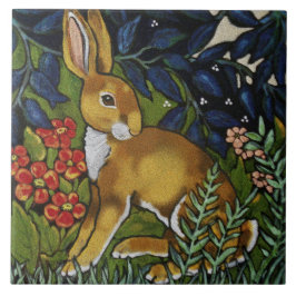 Konstgjord kanin Hare Forest William Morris Stil Kakelplatta