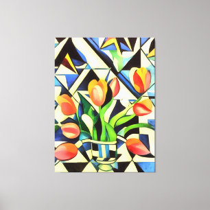 Konstgjord konst Deco Stil Tulips Canvastryck
