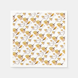 Konstgjord Land-vattenfärg Pumpkin Mönster Pappersservett