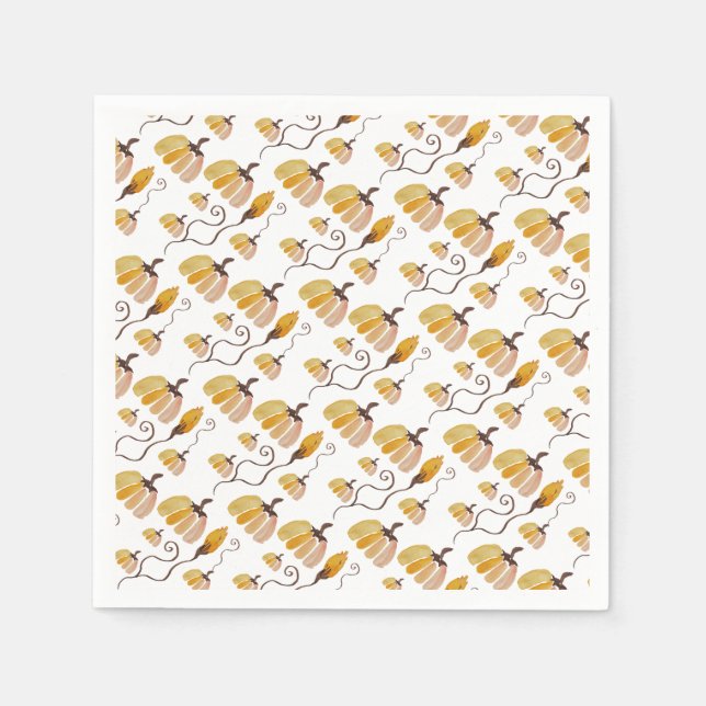 Konstgjord Land-vattenfärg Pumpkin Mönster Pappersservett (Framsidan)