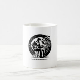 Konstgjord logotyp, svart och vitt kaffe mugg