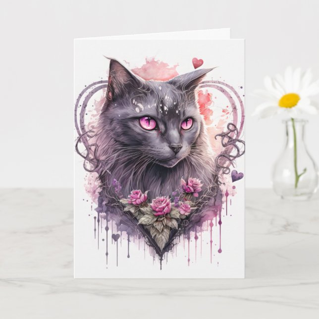 Konstgjord Majestic Kattunge Art Kort (Liten växt)