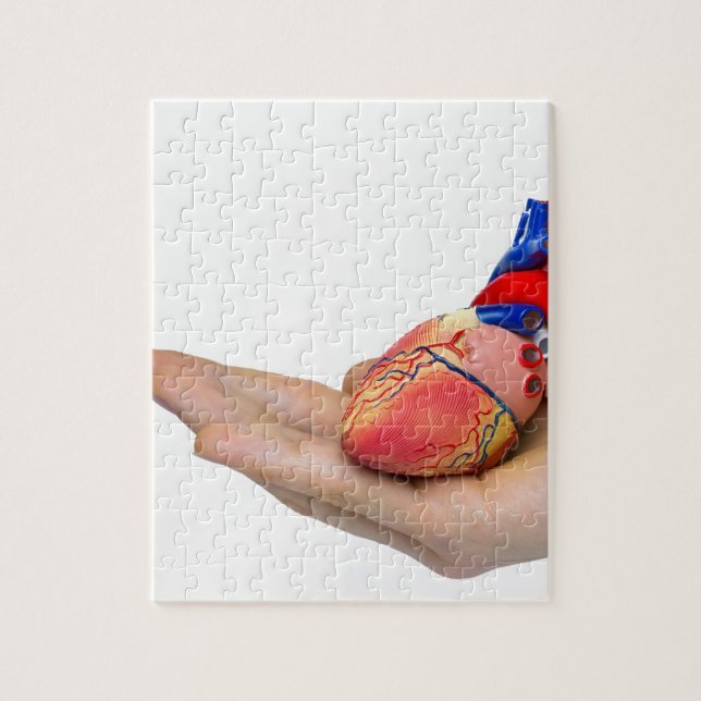 Konstgjord människahjärta modellerar räcker på pussel (Vertikal)