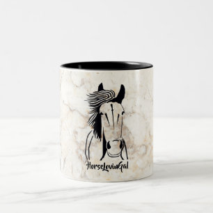 Konstgjord Marble Stil Horse Lovin'Gal Mugg