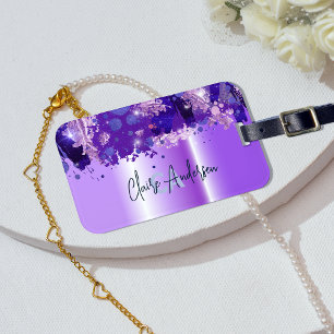 Konstgjord Modern Glam Lila Lavender Metallic Bagagebricka