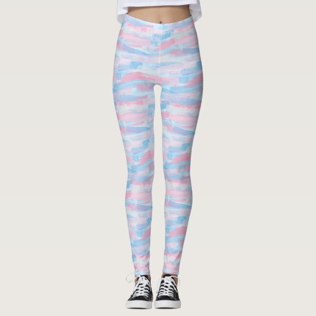 Konstgjord pastel färg leggings (Framsida)