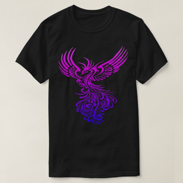 Konstgjord Phoenix Rosa Lilac Färg Blend T Shirt (Design framsida)