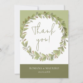 Konstgjord romatisk Grönt Utandning Tack Kort