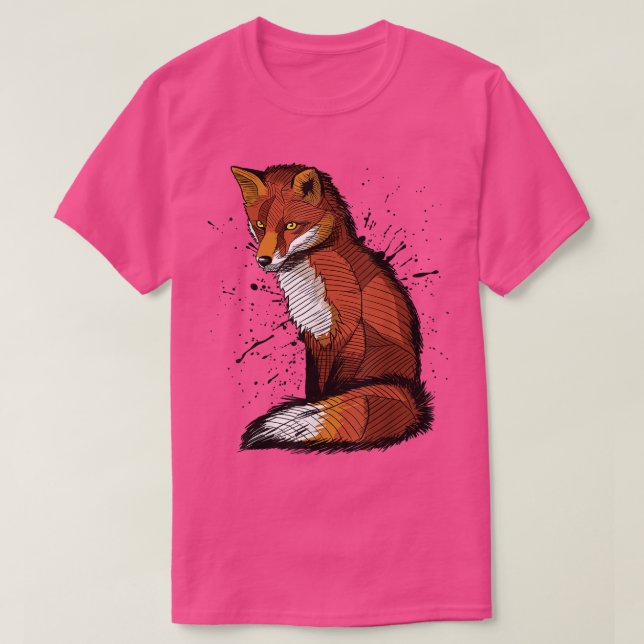 Konstgjord skiss av en fo, Bläck-platter 269 T Shirt (Design framsida)