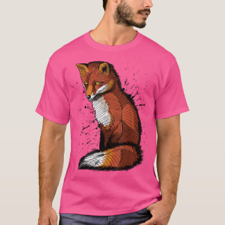 Konstgjord skiss av en fo, Bläck-platter 269 T Shirt