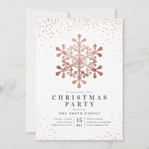 Konstgjord snowflake faux ro guld jul Party Inbjudningar