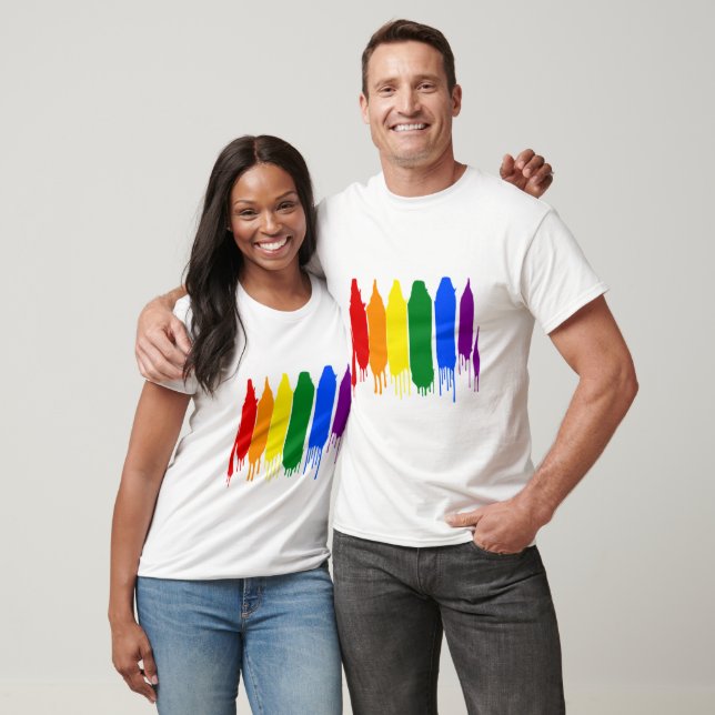 Konstgjord stänk målad regnbåge Gay pride Parad T Shirt (Unisex)