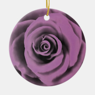 Konstgjord stor Mörk Lavender Ro Julgransprydnad Keramik