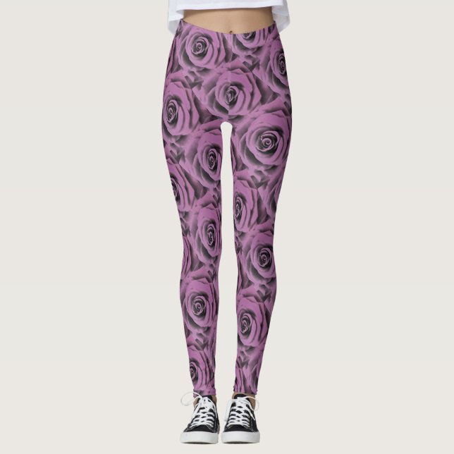 Konstgjord stor Mörk Lavender Ro Leggings (Framsida)