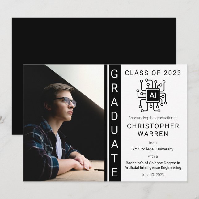 Konstgjord underrättelsetjänst Studenten Meddelande (Fram/baksida)