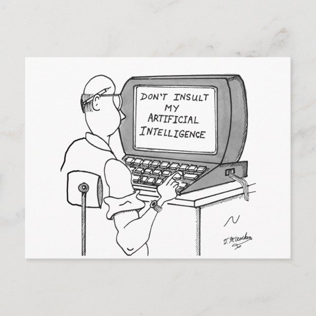 Konstgjord underrättelsetjänst Tecknad 1931 Vykort (Framsida)