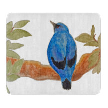 Konstgjord vattenfärg Bird Blue Cuckoshrike