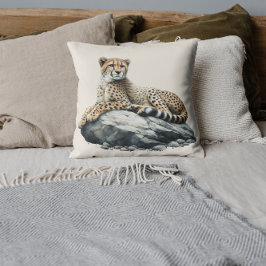 Konstgjord vattenfärg Cheetah Kudde