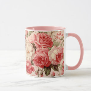 Konstgjord vattenfärg Rosa ros Mugg