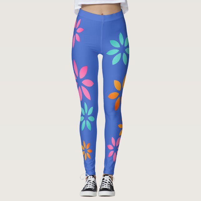 Konstgjorda färgämnen för Blommönster Leggings (Framsida)