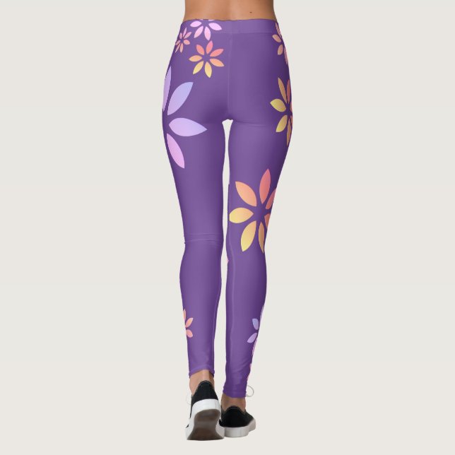 Konstgjorda färgämnen för Blommönster Leggings (Baksida)