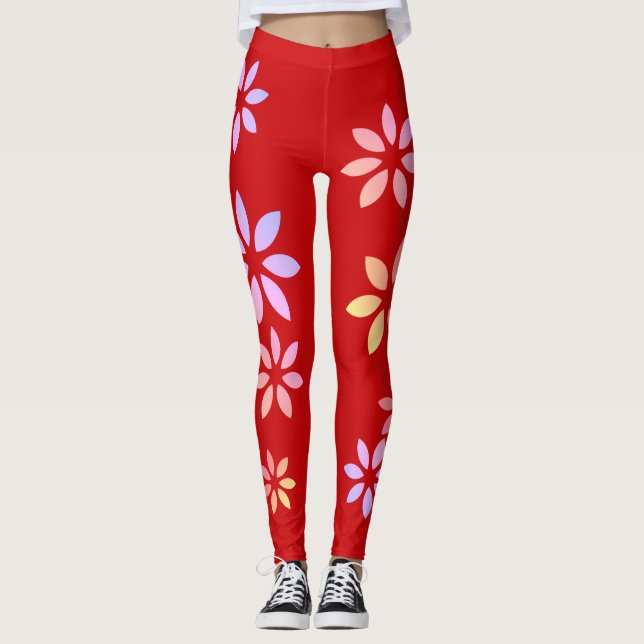 Konstgjorda färgämnen för Blommönster Leggings (Framsida)