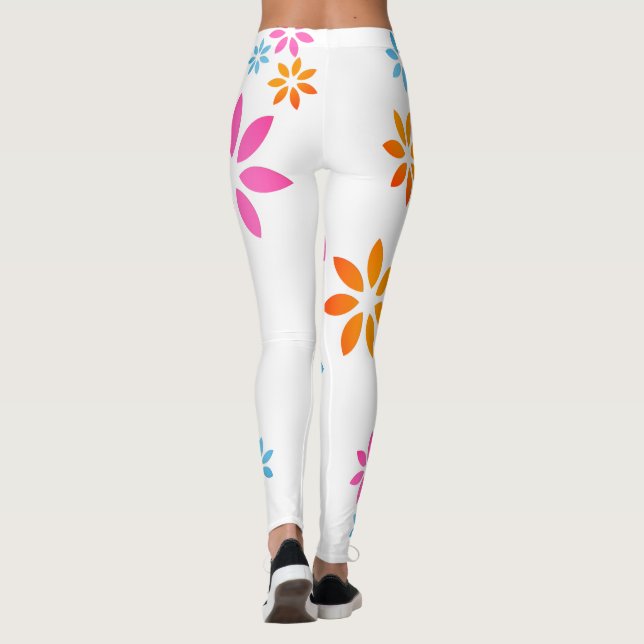 Konstgjorda färgämnen för Blommönster Leggings (Baksida)