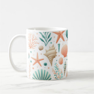 Konstgjorda skalkonstverk från kusten kaffemugg