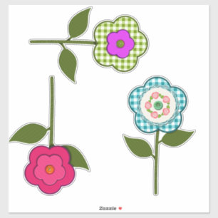 Konstgjorda tygskiktade blommor klistermärken
