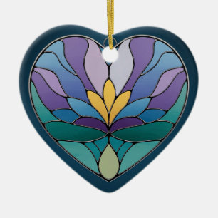 Konstglas, Abstrakt blomma i konstglas Julgransprydnad Keramik