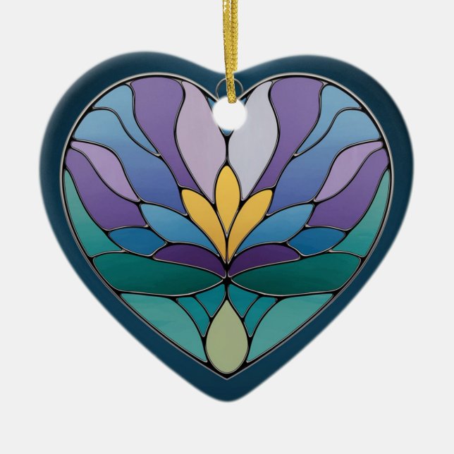 Konstglas, Abstrakt blomma i konstglas Julgransprydnad Keramik (Framsidan)