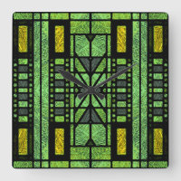 Konstglas Art Deco i grönt och guld