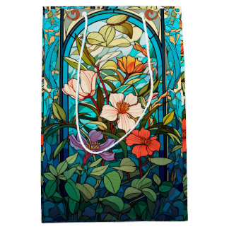 Konstglas Blommig valv Art Nouveau present mellans
