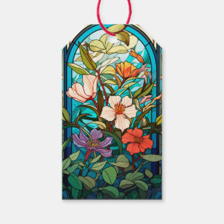 Konstglas blomsterbåge Art Nouveau Presentetikett