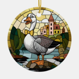 Konstglas, Dumma Gås Glas Keramik Julgransprydnad Keramik