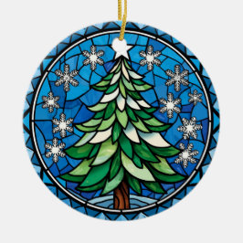 Konstglas Evergreen Snöflingor Konst Julgransprydnad Keramik