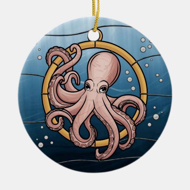Konstglas, Glasbläckfisk Julgransprydnad Keramik (Framsidan)