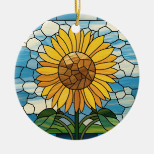 Konstglas, Solros Konstglas Julgransprydnad Keramik