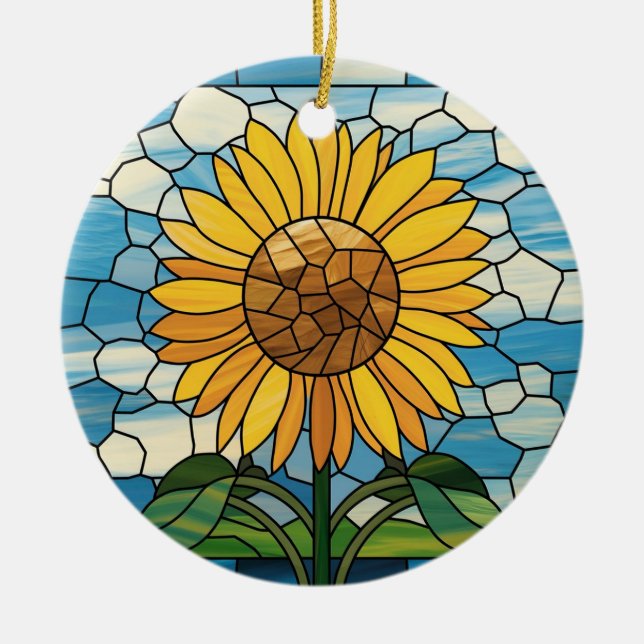 Konstglas, Solros Konstglas Julgransprydnad Keramik (Framsidan)