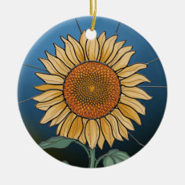 Konstglas, Solros Konstglas Julgransprydnad Keramik