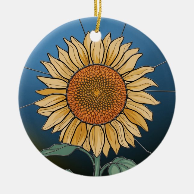 Konstglas, Solros Konstglas Julgransprydnad Keramik (Framsidan)