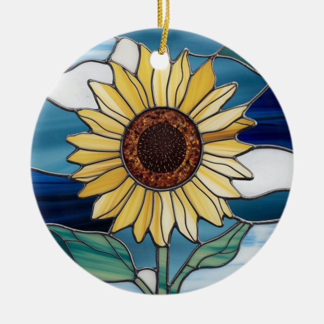 Konstglas, Solros Konstglas Julgransprydnad Keramik (Framsidan)