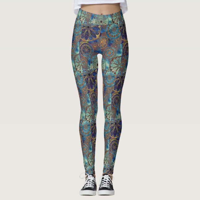 Konstgrungemönster Leggings (Framsida)
